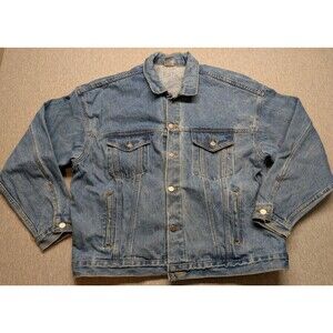 90s Vintage Size XL Denim Jacket With Hewlett Packard HP Emboss Made In The USA